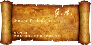Gecse András névjegykártya